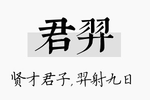 君羿名字的寓意及含义