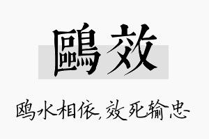 鸥效名字的寓意及含义