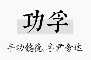 功孚名字的寓意及含义