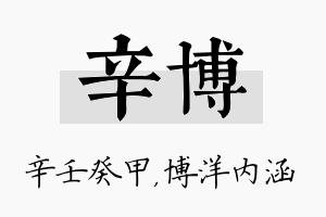 辛博名字的寓意及含义