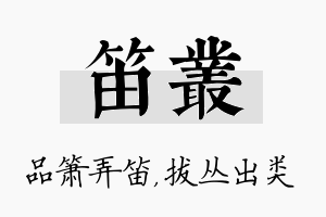 笛丛名字的寓意及含义