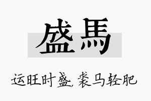 盛马名字的寓意及含义