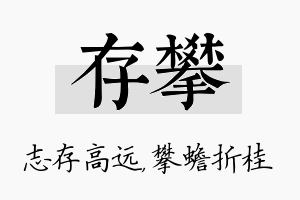 存攀名字的寓意及含义