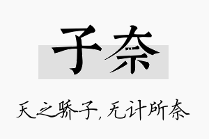 子奈名字的寓意及含义