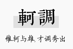 轲调名字的寓意及含义