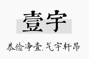 壹宇名字的寓意及含义