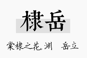 棣岳名字的寓意及含义