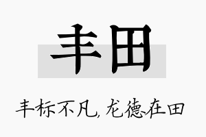 丰田名字的寓意及含义