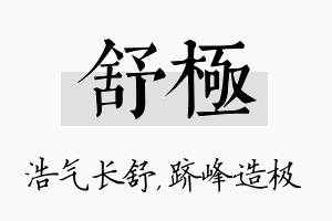 舒极名字的寓意及含义