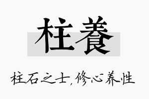 柱养名字的寓意及含义