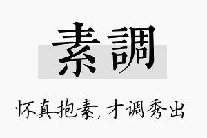 素调名字的寓意及含义