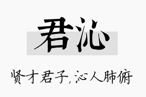 君沁名字的寓意及含义