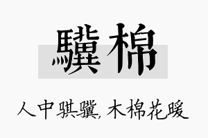 骥棉名字的寓意及含义