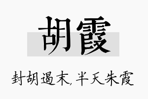 胡霞名字的寓意及含义