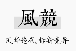 风竞名字的寓意及含义