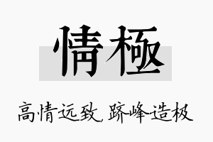 情极名字的寓意及含义