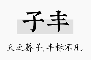 子丰名字的寓意及含义