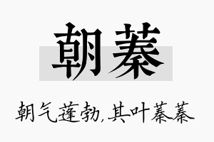 朝蓁名字的寓意及含义