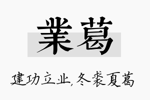 业葛名字的寓意及含义