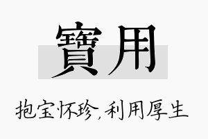 宝用名字的寓意及含义