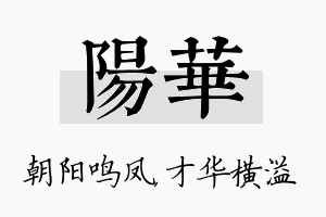 阳华名字的寓意及含义