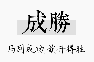 成胜名字的寓意及含义