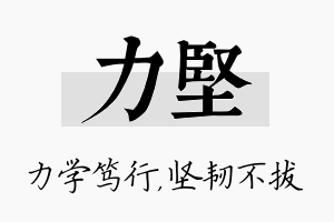 力坚名字的寓意及含义