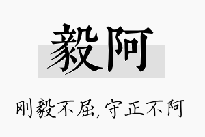 毅阿名字的寓意及含义