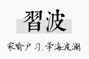 习波名字的寓意及含义