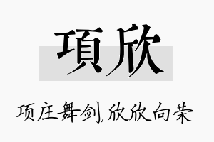 项欣名字的寓意及含义