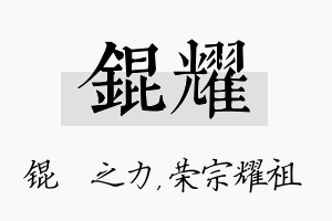 锟耀名字的寓意及含义