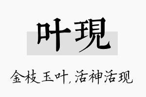 叶现名字的寓意及含义