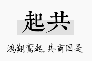 起共名字的寓意及含义