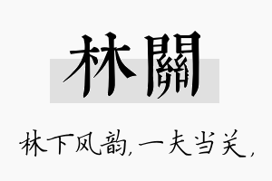 林关名字的寓意及含义