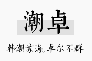 潮卓名字的寓意及含义