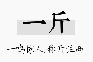 一斤名字的寓意及含义