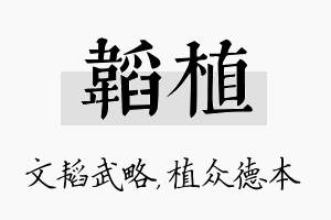 韬植名字的寓意及含义