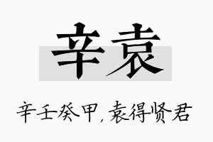 辛袁名字的寓意及含义