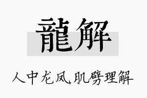 龙解名字的寓意及含义