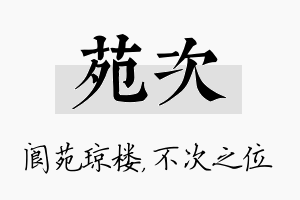 苑次名字的寓意及含义