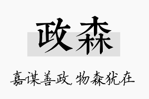 政森名字的寓意及含义