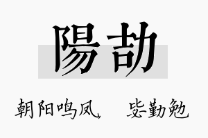 阳劼名字的寓意及含义