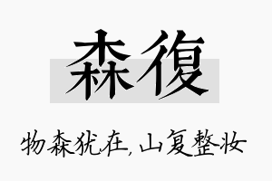 森复名字的寓意及含义