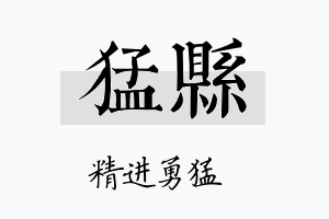 猛县名字的寓意及含义