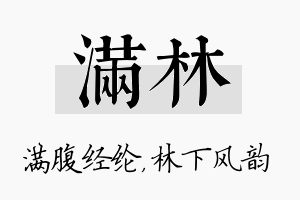 满林名字的寓意及含义