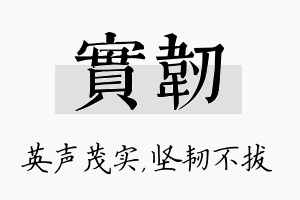 实韧名字的寓意及含义