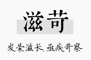 滋苛名字的寓意及含义