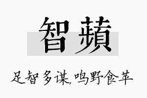 智苹名字的寓意及含义