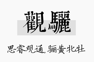 观骊名字的寓意及含义