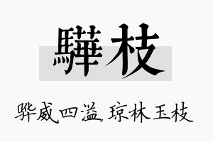 骅枝名字的寓意及含义